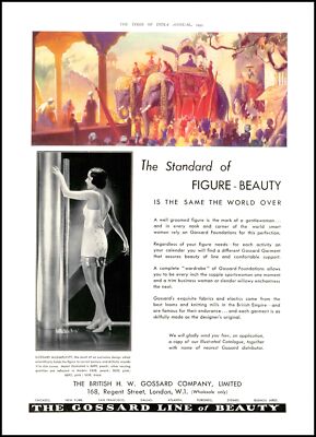 1933 Vintage Werbedruck THE GOSSARD LINE MisSimplicity (OB1-98)