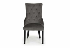 Julian Bowen Veneto Grey Velvet Knockerback Dining Chair