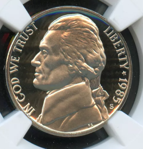 NGC - Jefferson Nickel - 5c - 1985 S - PF-69-UC