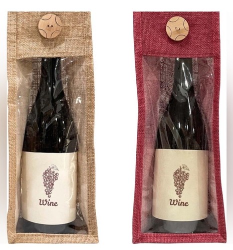 KHAKI Bamboo Burlap Wine Bag - Picture 5 of 6