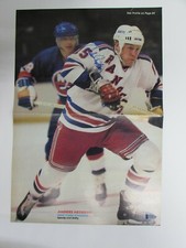 Anders Hedberg Autographed 11x16 Magazine Center Poster Beckett COA NY Rangers