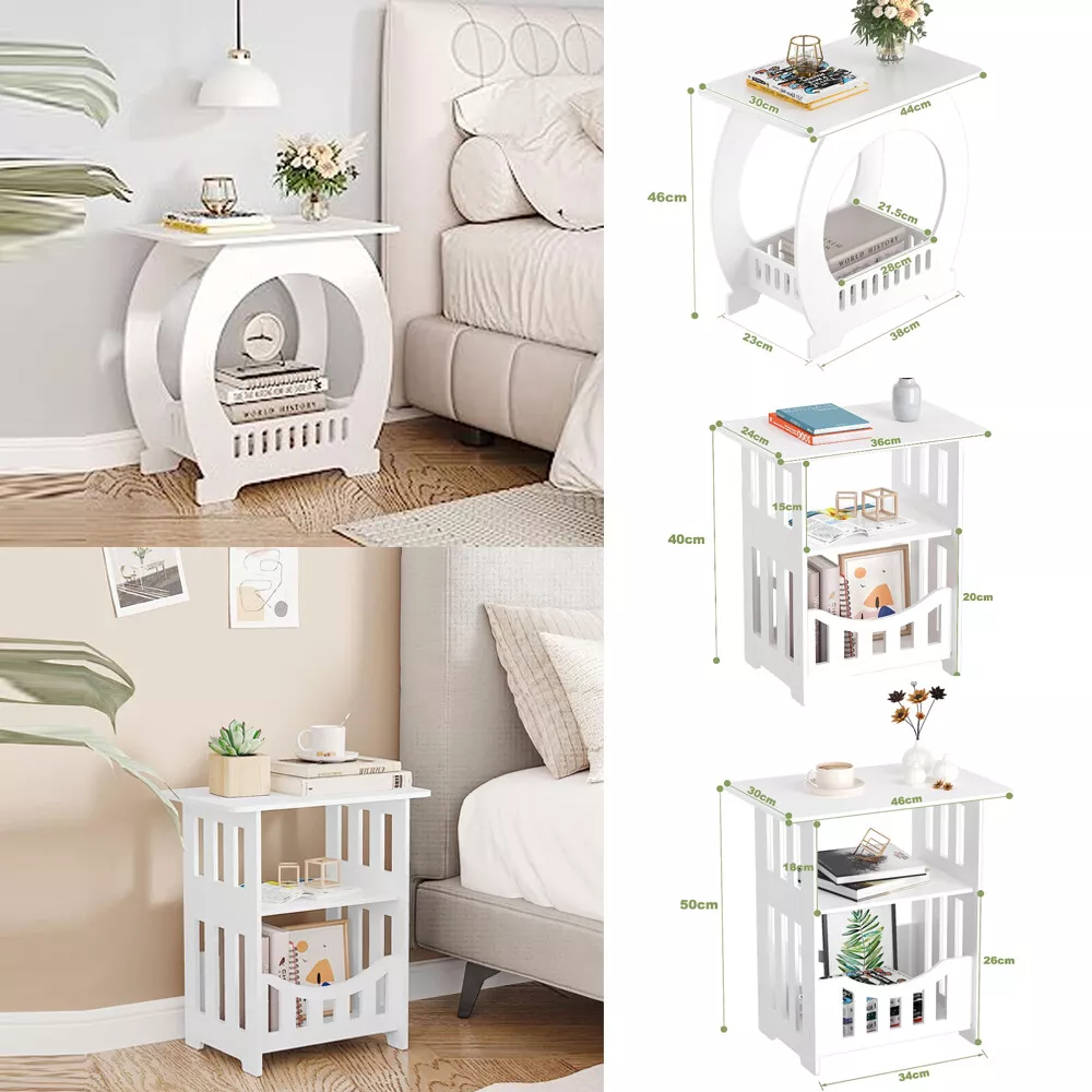 Slim Bedside Table Cabinet Side End Coffee Tea Table Nightstand