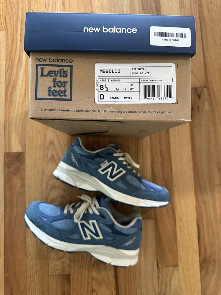 New Balance x Levi's 990v3 Size 8.5 Made in USA Mallard Blue Mint
