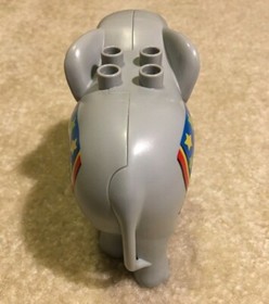 Lego Duplo Gray Elephant Animal Figure 5" Long White Tusks My First Circus 10504
