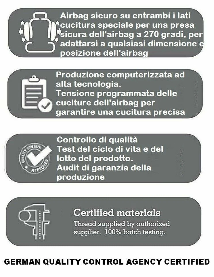 Coprisedili Anteriori Auto Universali Eco Pelle Nero Set Copri Sedili Similpelle - Immagine 2 di 4