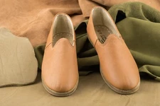 Sabah Style Genuine 100% Leather Handmade Exclusive Flat Shoes - Durham Tan