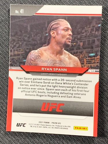 Ryan Spann #41 Panini Prizm UFC Mixed Martial Arts Cards 2022 - Picture 2 of 2