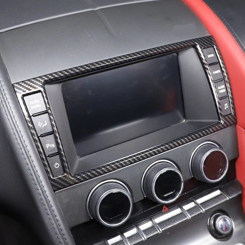 Cubierta de embellecedor de consola de tablero interior de fibra de carbono ABS para Jaguar F-TYPE 2013-2024 - Imagen 14 de 44