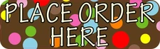 10inX3in Polka Dot Place Order Here Magnet Magnetic Business Magnets Sign Decal