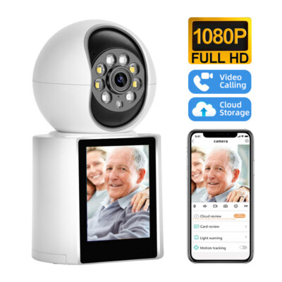 KERUI 2MP HD PTZ WIFI IP Camera Video Calls w/ 2.8 Inch IPS Screen Home Security