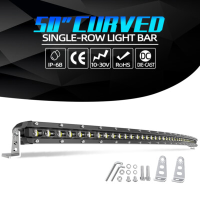 Slim 50inch 480W 6D Curved LED Light Bar Combo Driving Truck SUV for Chevy Ford