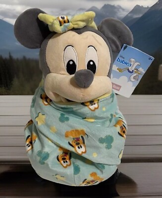 Disney Parks Baby Mickey Mouse in a Pouch Blanket Plush Ship NOW