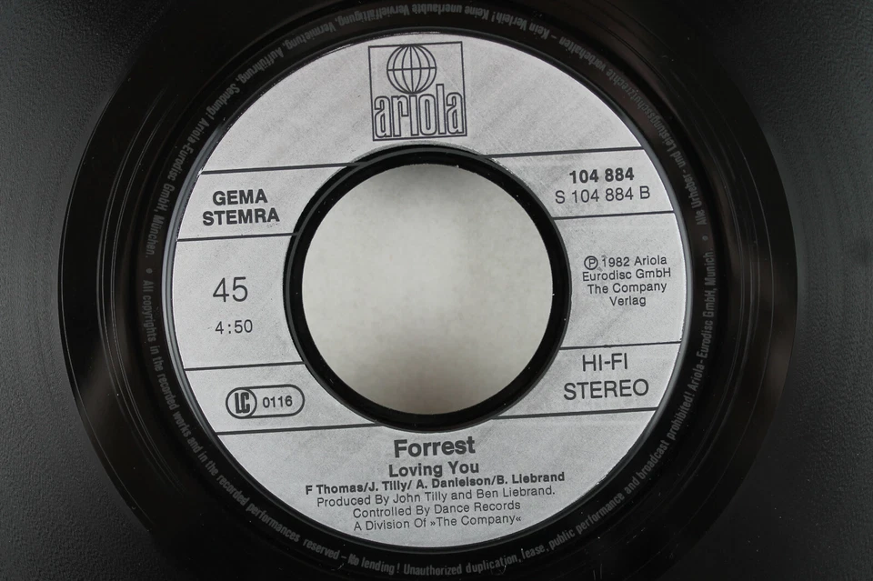 7" - FORREST - Rock The Boat - Loving You - Ariola 1982 - Vinyl in Near Mint! - Bild 4 von 4