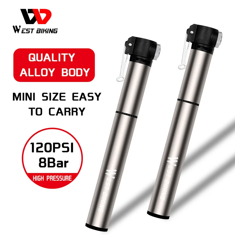 WEST BIKING 120PSI Bicycle Pump Cycling Tire Inflator Portable Mini Bike Pump - Image 2 of 4