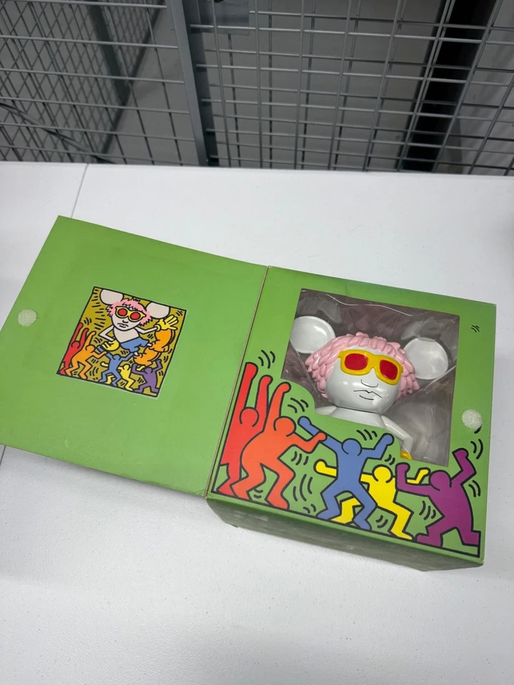 Boneco de vinil Keith Haring Andy Mouse 360 grupo de brinquedos 2005 novo na caixa brinquedo pop art - Imagem 2 de 4
