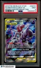 2019 Pokemon SM BSP Power Partnership Tins #SM191 FA Mewtwo & Mew Gx PSA 9