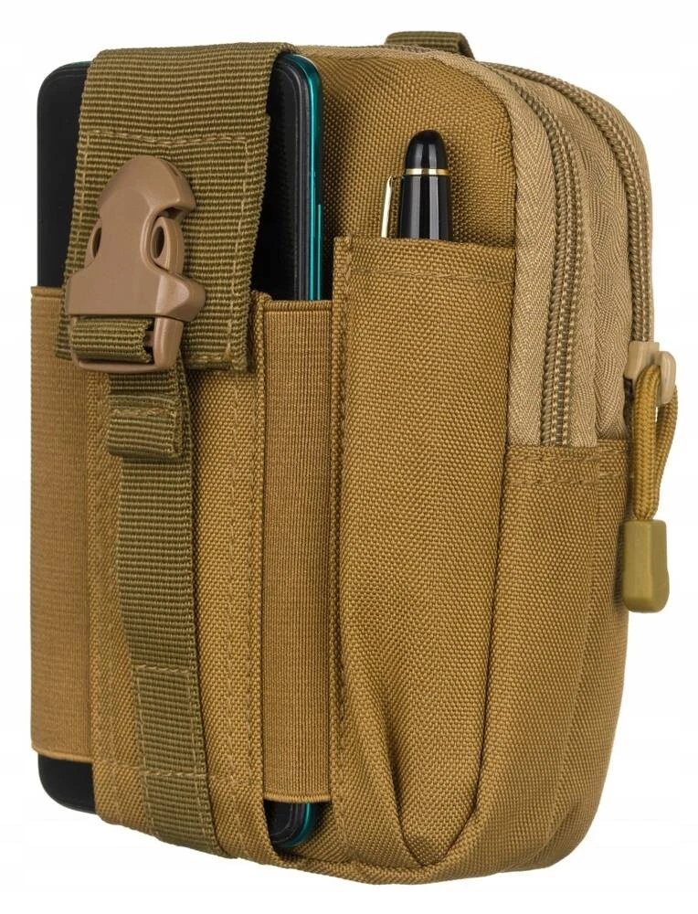 Poche Molle Pochette Tactique Molle EDC - Sacoche Ceinture Homme - Nylon Résistant - Pour Randonnée, Vélo, Camping - Noir Pochette Edc