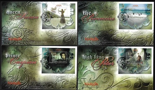 NEW ZEALAND 2008 Narnia, Prince Caspian, Set of 4 M/S's on FDC