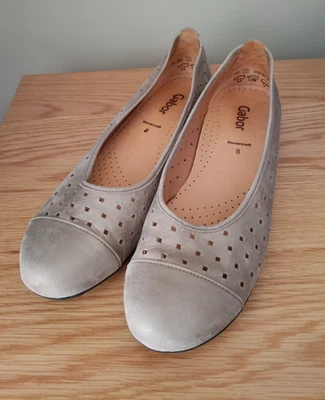 Gabor Hovercroft bronze soft leather cut out lightweight ballerina shoes UK8 - Image 1 of 4