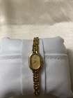 Seiko Watch Women 13mm Black Dial Gold Tone Oval 1e20-6039 New Battery Vinatge