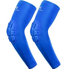 2PCS Padded Elbow Sleeves Compression Arm Protective Support Blue Elbow Pad