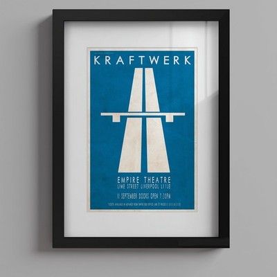 Kraftwerk 1975 Early Liverpool Concert Autobahn Three FRAMED PRINTS Options