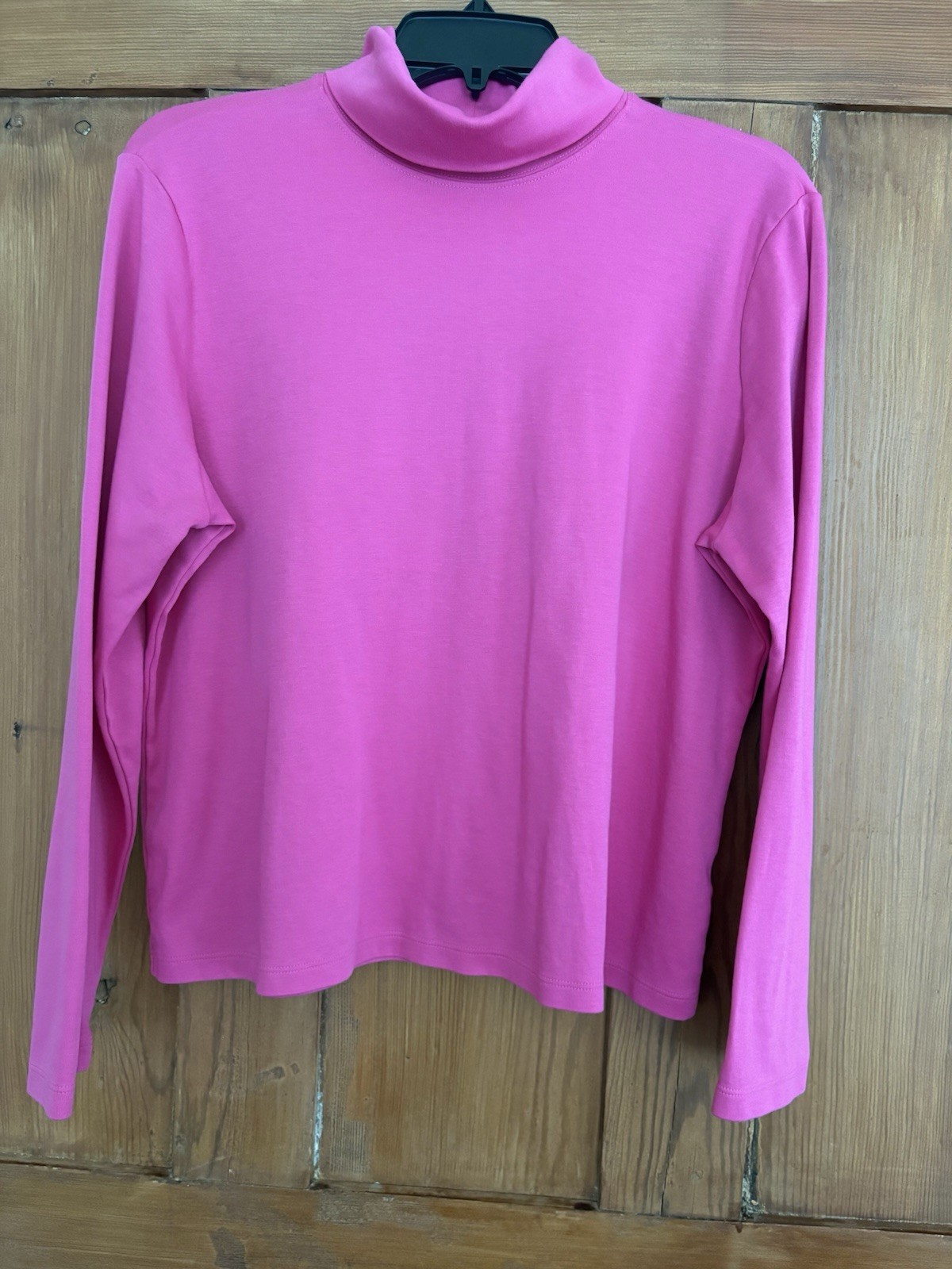 Women’s LL Bean Orchid Pink Turtleneck Top Pima Cotton XL Petite