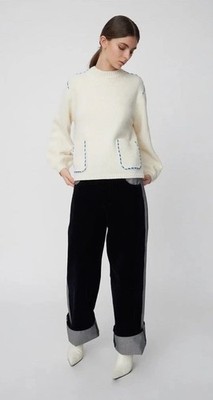 NWT Stella Nova THREAD EMBROIDERED KNIT - ALMOST WHITE