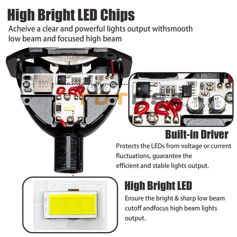 Lente Proyector 90W 3.0' Bi LED Espiral RGB Sábanas Ojo de Ángel Retrofit Universal Foto 3 de 4
