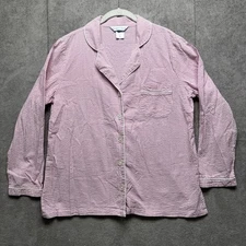 The Company Store Pajama Set L Red White Striped Shirt Pants Preppy Modest