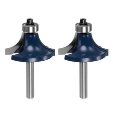 2pcs Roundover Router Bit 1/4 Shank 1/2" Radius Carbide Tipped Tool
