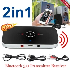 Bluetooth 5.0 Transmitter Receiver 2 IN 1 Wireless Audio 3.5mm Jack Aux Adapter
