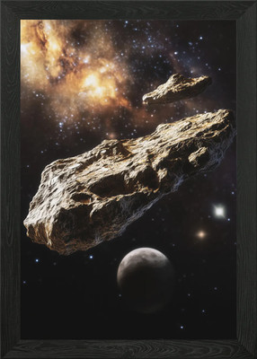 Asteroid Field in Space Framed Wall Art Poster Canvas Print Picture