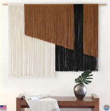 Dip Dyed Macrame Wall Hanging 57"x43" Boho Decor for Living Room Art