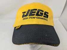 JEGS High Performance Yellow/Black Baseball Cap Hat Adjustable Strapback