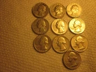 US SILVER QUARTERS  8 "D" and 2 WITH NO MINT MARK  (Lot OF 10)