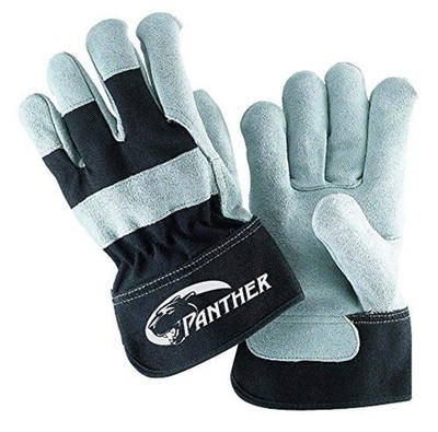 Panther Select Leather Palm Gloves Safety Cuff Black and Gray 12 Pack 2134 (2...