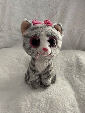 Ty Beanie Boo Gray Kiki The Cat Stuffed Animal Plush Good Used Toy