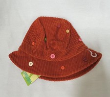 NWT Vtg Gymboree Cute as a Button dark orange corduroy bucket hat cap 0-6 m