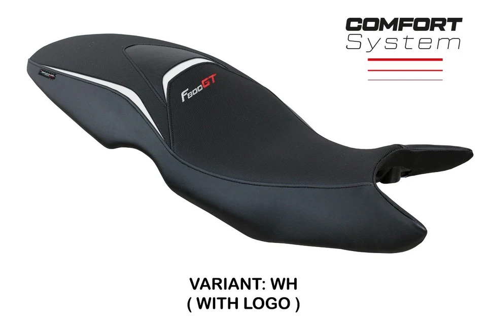 Cubierta de asiento BMW F800GT 2012 2013 2014 2015 2016 Tappezzeria Comfort blanco negro Foto 3 de 4