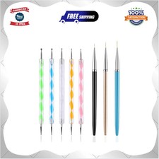 5PCS Dotting Pens with 3 PCS Nail Painting Brushes, Nail Art Design Tools