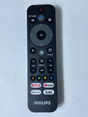 NEW Philips RF553A-T1-03 Remote Control Google TV Netflix Youtube Discovery Tubi