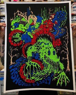 King Gizzard And The Lizard Wizard Asheville 2019 Concert Poster