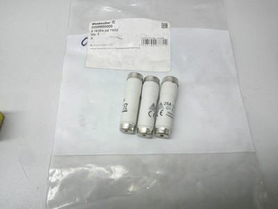 3 Pack Weismuller E 16/25A GE TNDZ Cartridge Ceramic 25A 500V Fuses