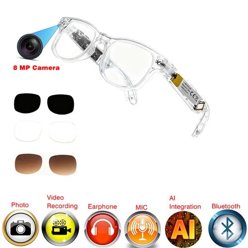 AI smart glasses with Calling and camera and Image and video translate