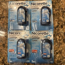  4 Nicorette Lozenge Ice Mint TWO Each 2mg  4mg 20 Lozenges Exp 2027 Total 80