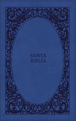 Rvr60, Santa Biblia, Tierra Santa, Letra Grande, Leathersoft, Azul, Con Cierre, 