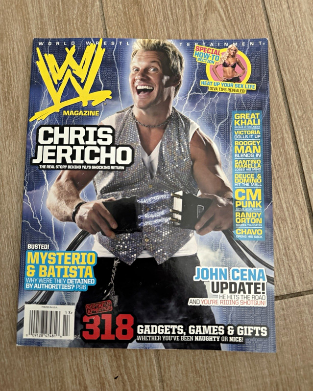 WWE Magazine Holiday 2007 Issue 13 Chris Jericho Cover John Cena, Illustrated