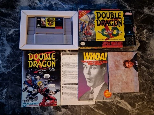 Double Dragon V The Shadow Falls SNES Complete CIB W/ Poster + Protector