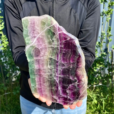 #ad 2.29LB Natural and colorful fluorite tablets for crystal therapy and meditation $156.00